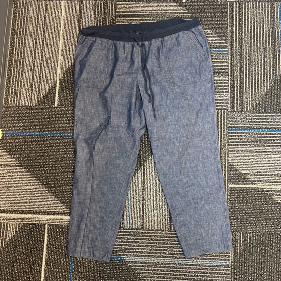 Talbots Pants - Talbots 18W Pull On Pants Chambray Blue Cotton Elastic drawstring